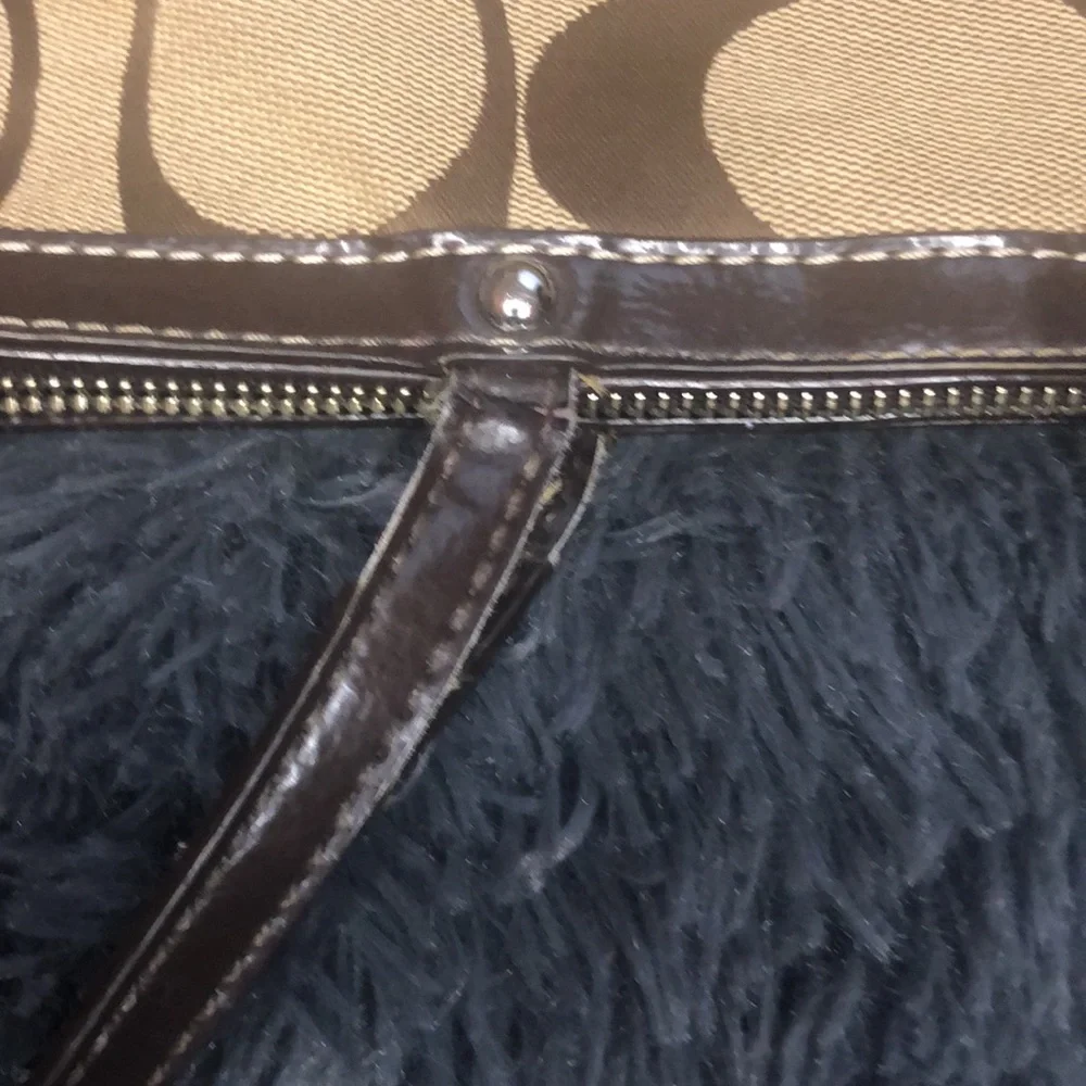 Coach Legacy Stripe Signature Tan and Brown Shoulder Bag